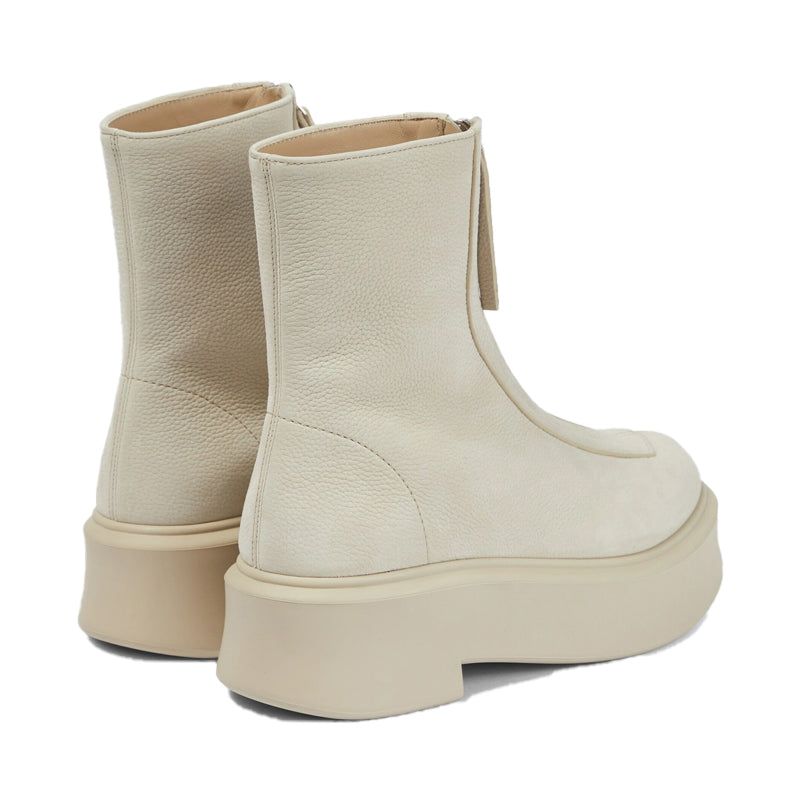 Premium Leather Row Zipped Front Ankle Beach Boot