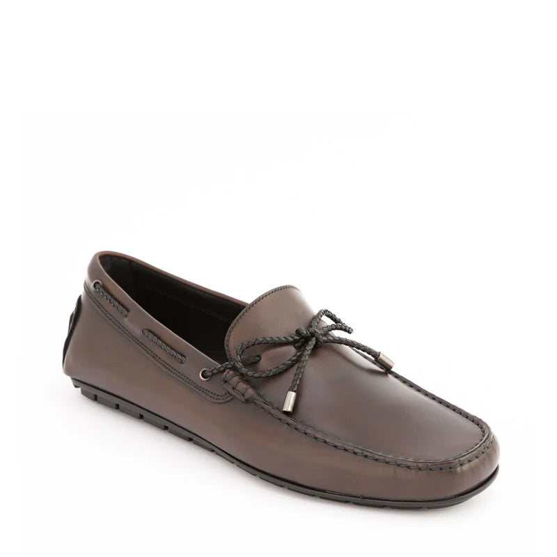 Patent Slip On Leather Brown Loafer