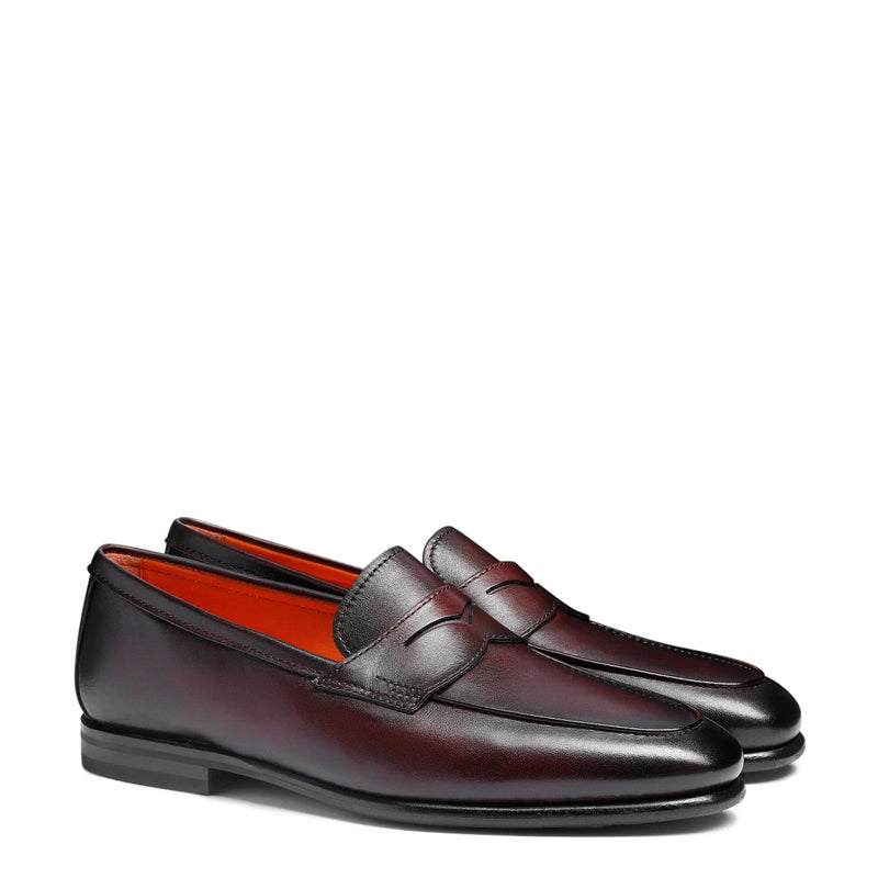 Penny Solid Leather Carlo Black Loafer