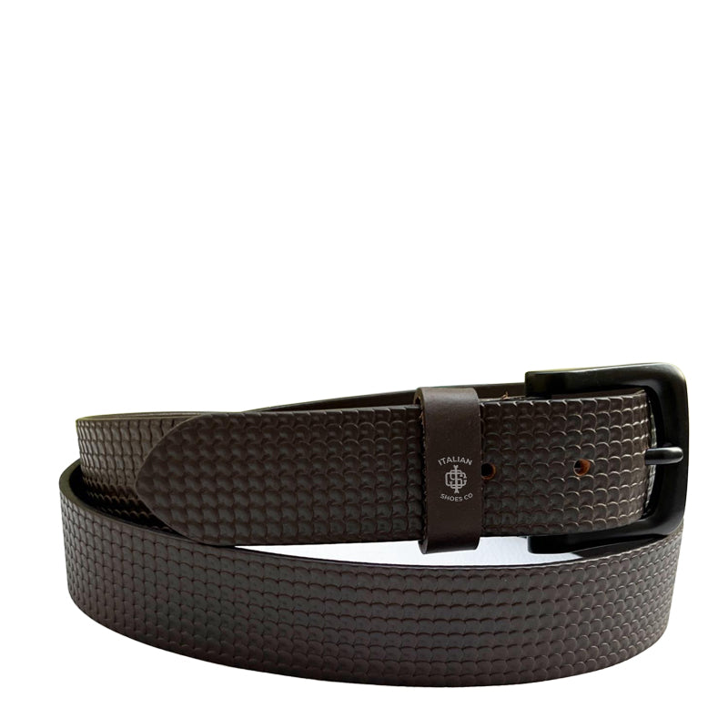 Strutturato Spogliato Brown Leather Belt