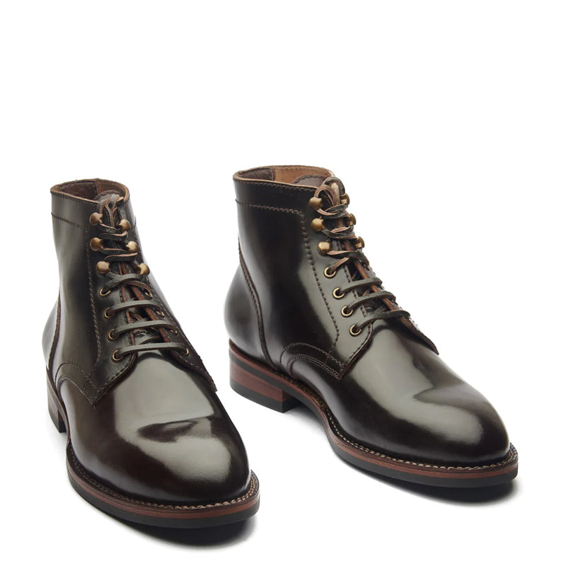Handmade Lace-Up High Leather Ankle Boots