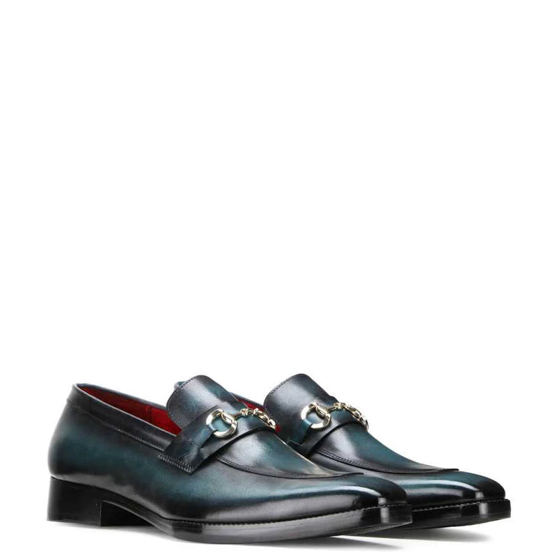 Dual Shade Leather Horsebit Buckled Loafer