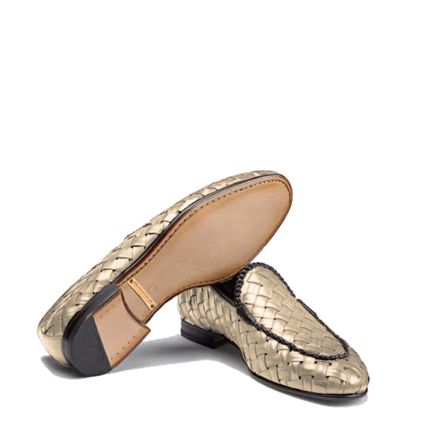 Penny Weaved Leather Loafer Hand Crafted