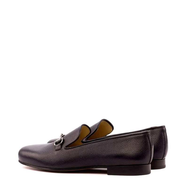 Custom Handmade Leather Buckled Brown Loafer