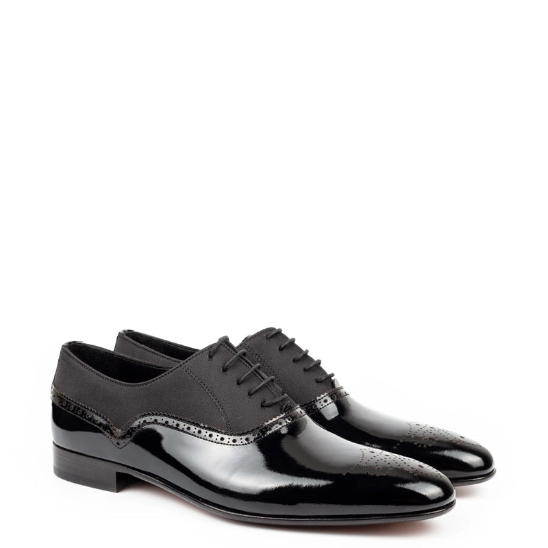 Men Patent Shiny Leather Handmade Oxford Shoe