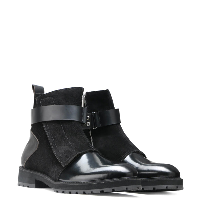 Luxury Design Handmade Suede Leather Side-Zipper Boot