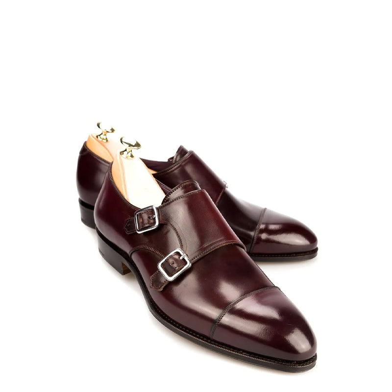 Premium Captoe Leather Double MonkStrap Shoe Tan