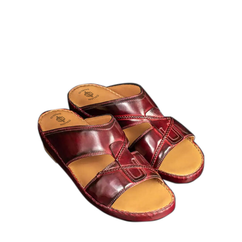 Handmade Solid Leather Comfort Arabic Blue Sandal