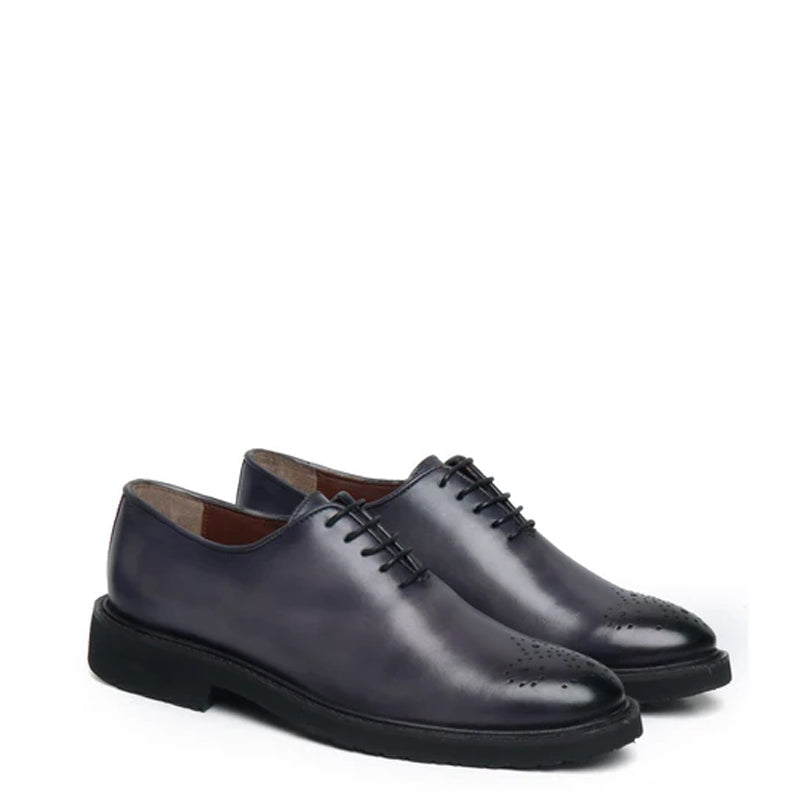 Men Wholecut Lace UP Leather Oxford Tan Brown Shoe