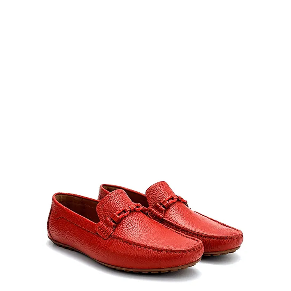 Men Textured Leather Driving White Loafer