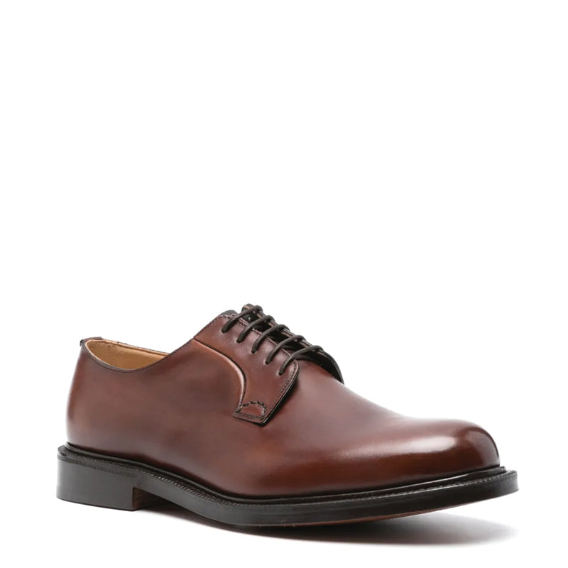 Plain Polished Leather Derby Formal Shoe