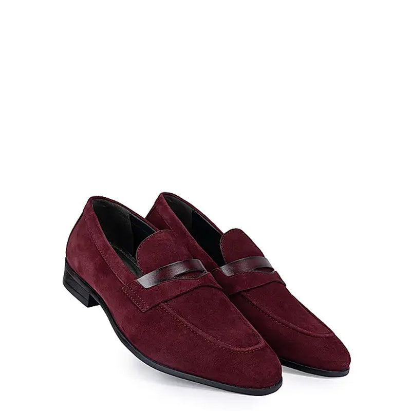 Classic Suede Penny Leather Formal Blue Loafer