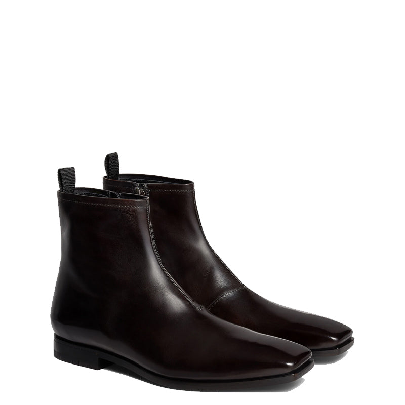Chelsea Leather Zip up Ankle Boots
