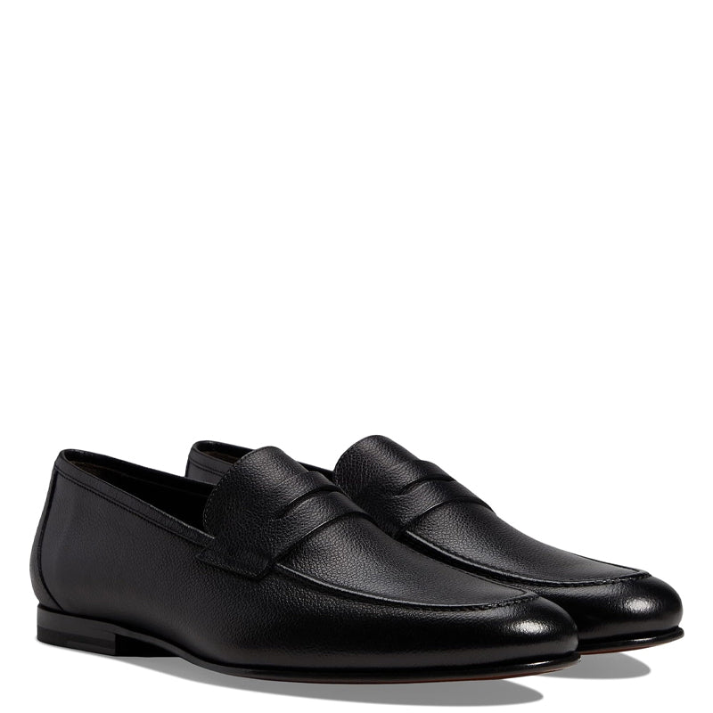 Premium Leather Penny Black Loafer For Men