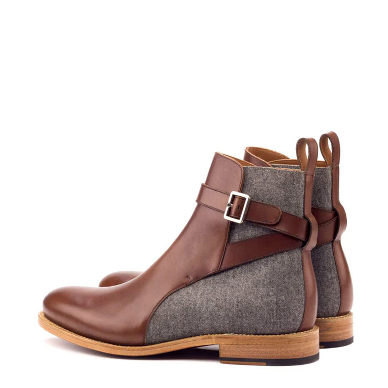 Men Handmade Custom Leather Brown Jodhpur Boot