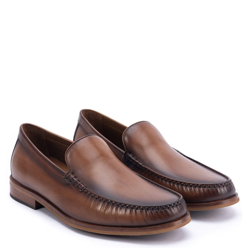 Premium Leather Semiformal Brown Slip On Loafer