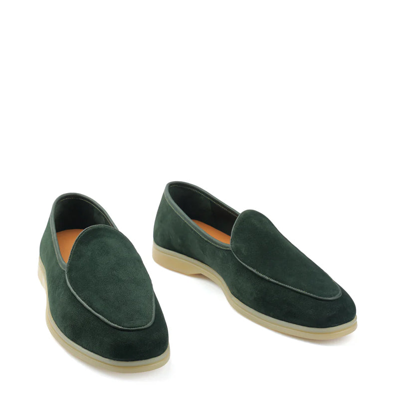 Suede Leather Solid Brown Loafer For Men