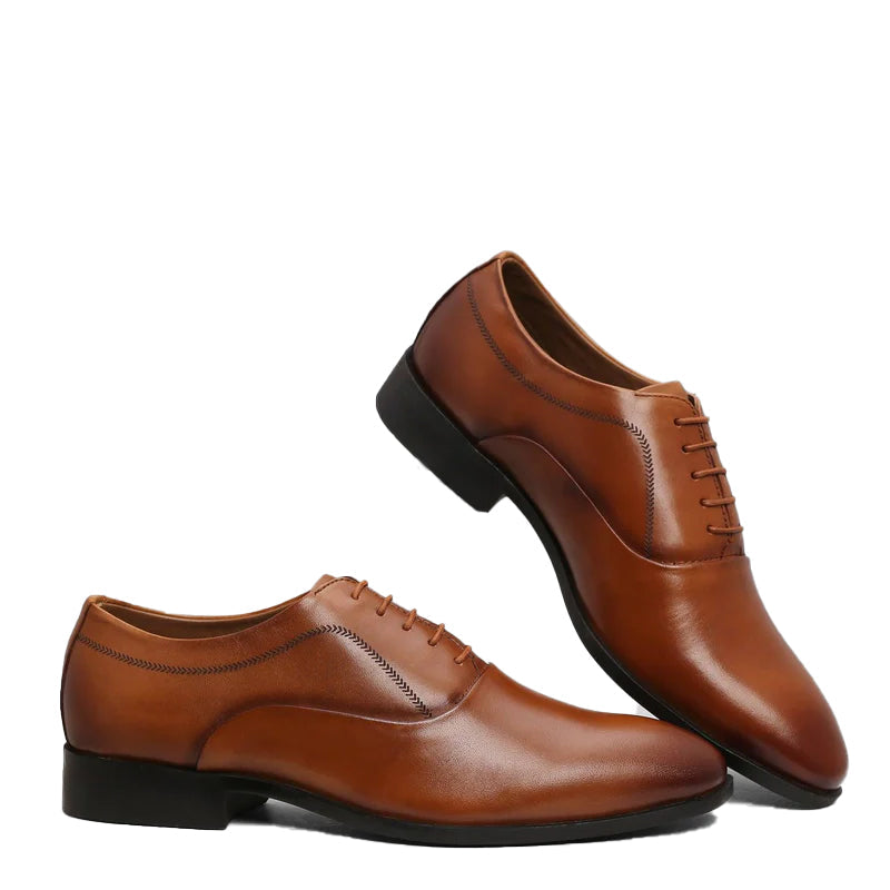 Men Solid Leather Lace UP OxFord Shoes