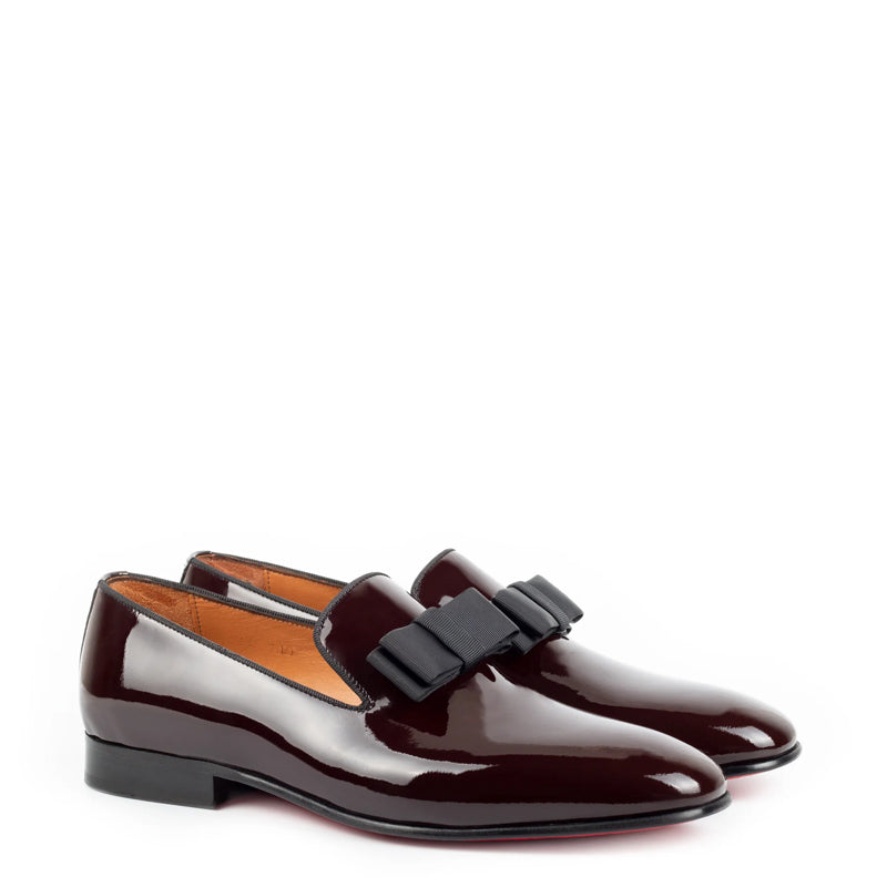 Pure Leather Patent Shiny Loafer Burgundy
