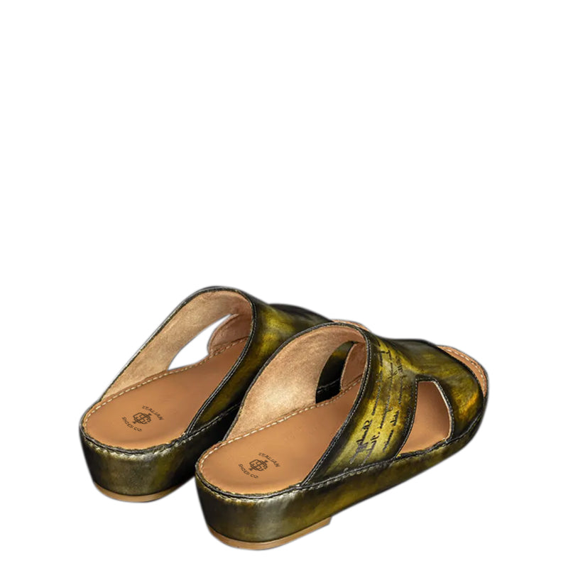 Open Toe Leather Comfort Arabic Black Sandal