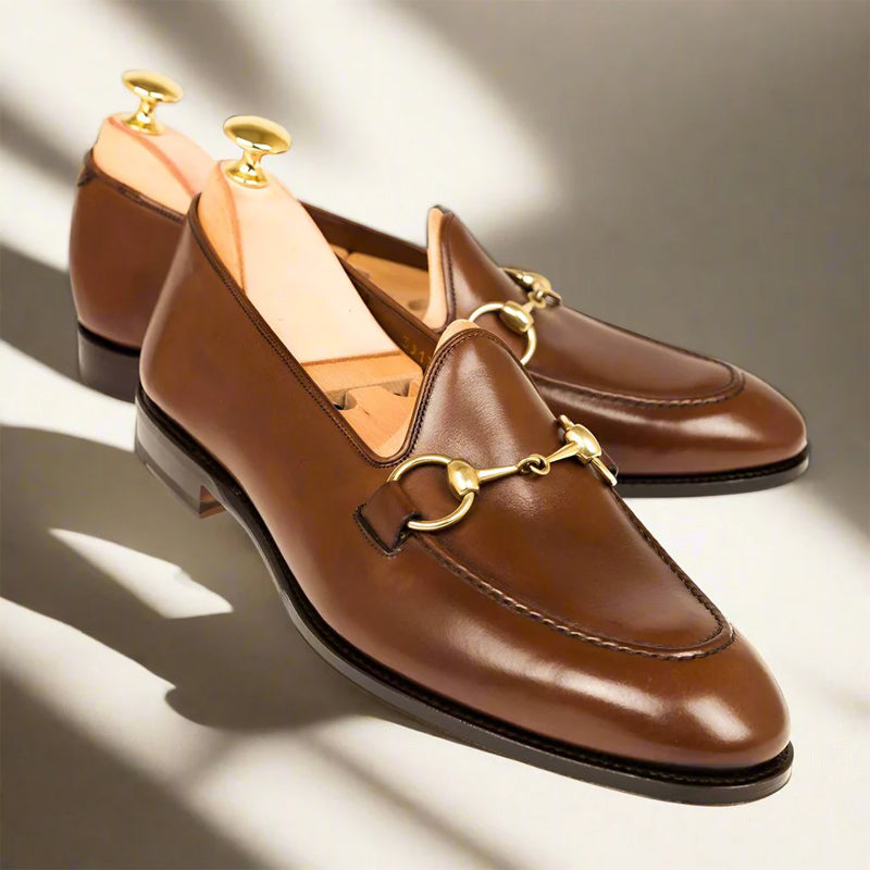 Horsebit Bottle Leather Brown Loafer