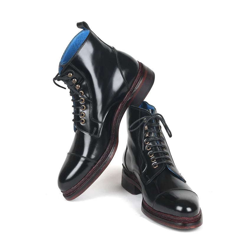 Men Polished Leather Ankle Boot