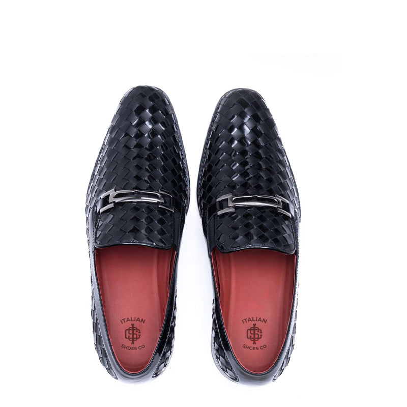 Men Slip On Woven Leather Loafer