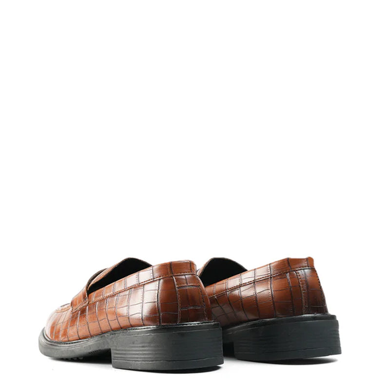Premium Crocodile-Textured Leather Loafer