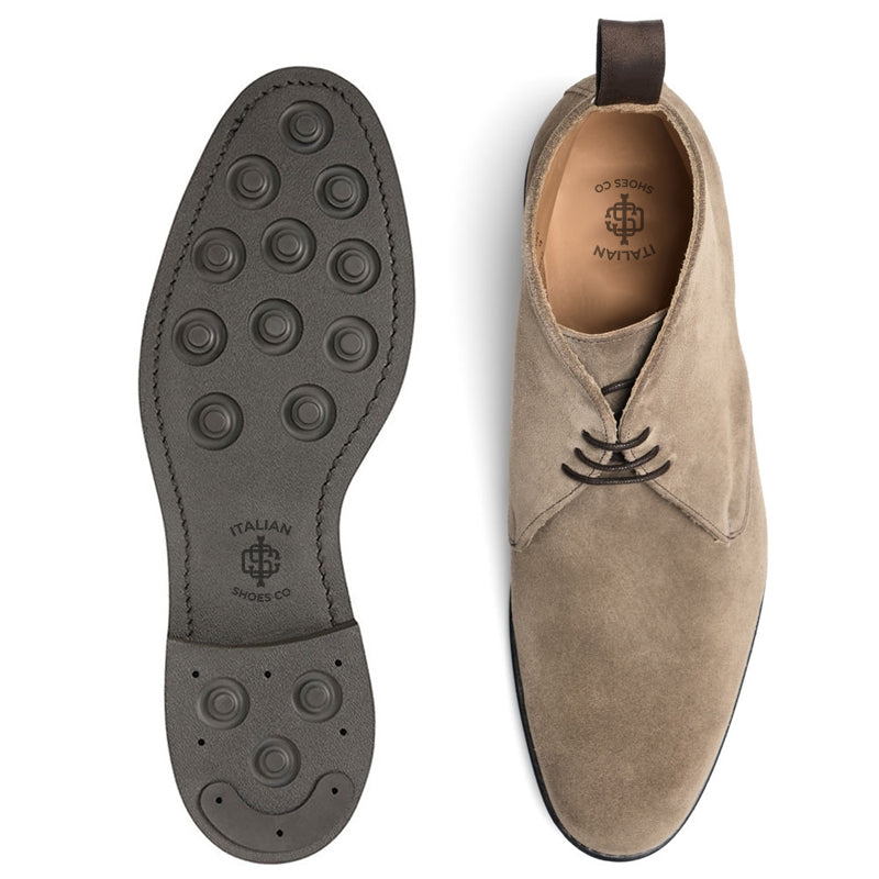 Men Suede Handmade Leather Chukkas Boot Dark Brown