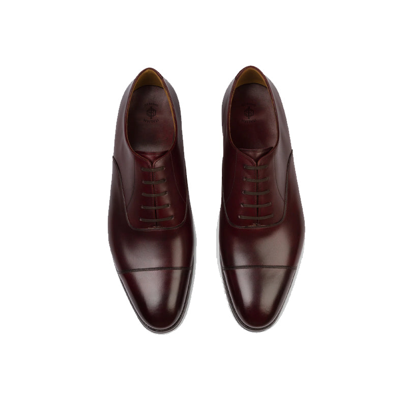 Classic Design Captoe Plain Leather Oxford Shoe Black