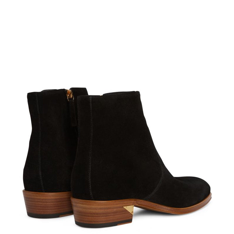 Handmade Suede Leather Side Zipper Ankle Brown Boot