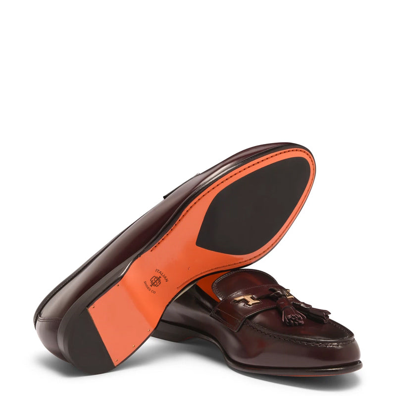 Polished Leather Tassel Loafer For Men