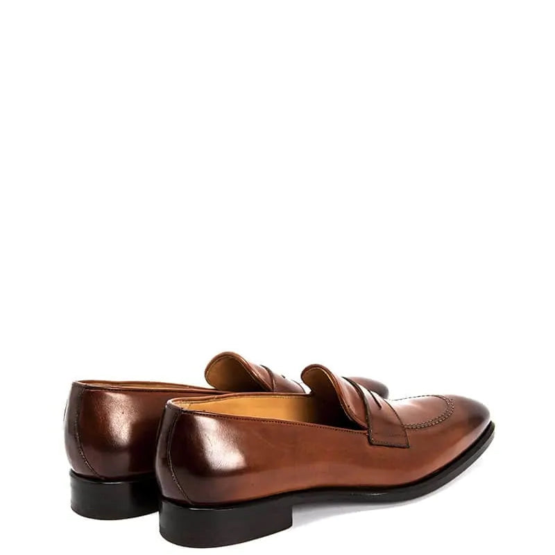 Classic Penny Shiny Leather Blue Loafer