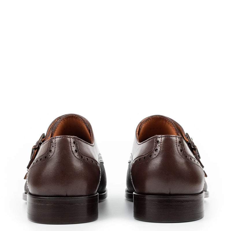 Handmade Polished Shiny Leather Stylish Double Monk Shoe