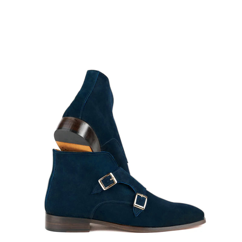 Classic Suede Leather Double Monkstraps Ankle Boot