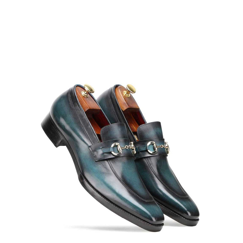 Dual Shade Leather Horsebit Buckled Loafer