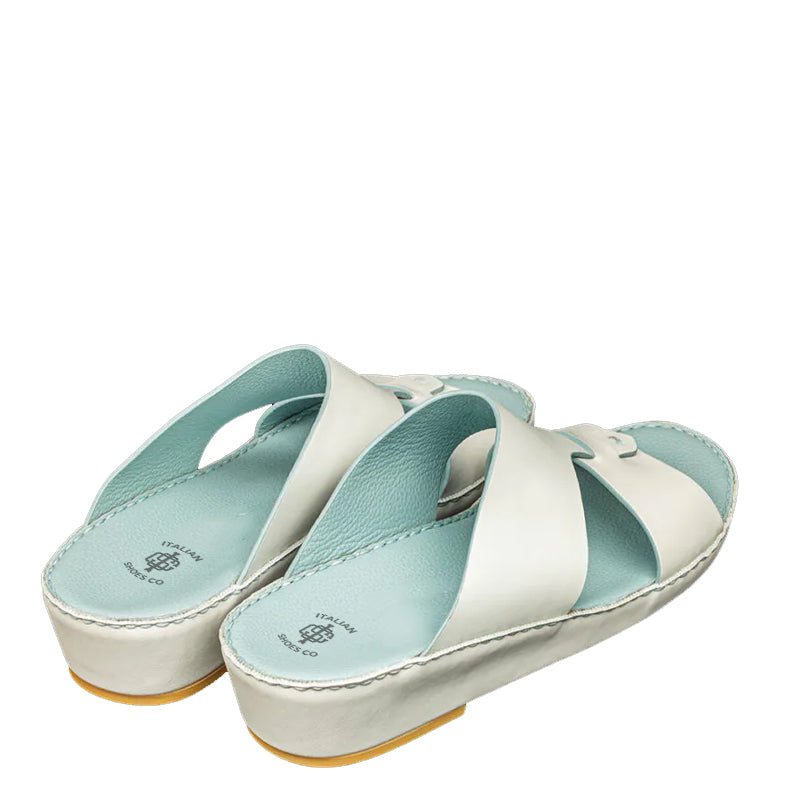 Leather Stich Comfort Arabic White Sky Sandal