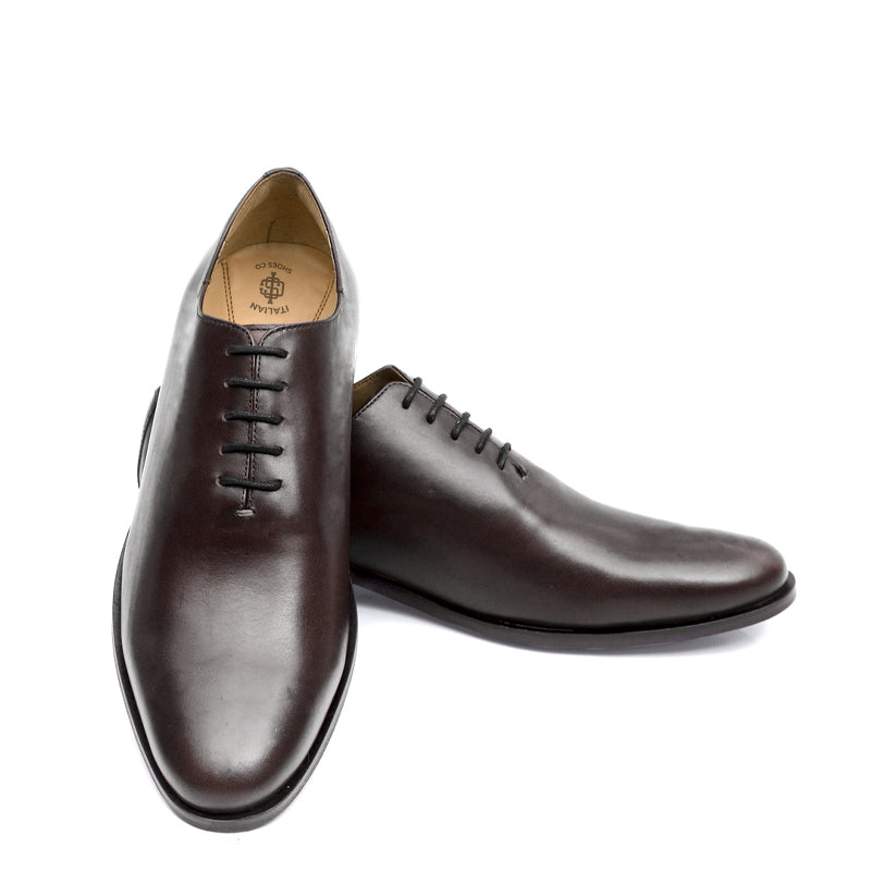 Polished Pure Leather Wholecut Oxford Shoe