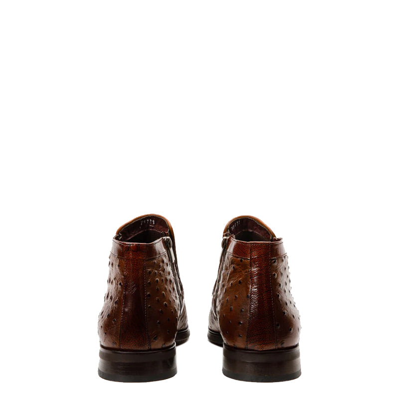 Brown Leather Ankle Zip Up Boot for Men