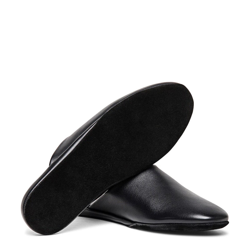 Men Striped Slip On Leather Slippers