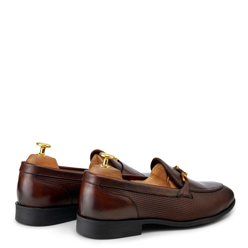 Luxury Pure Leather Black Loafer With Side Hook