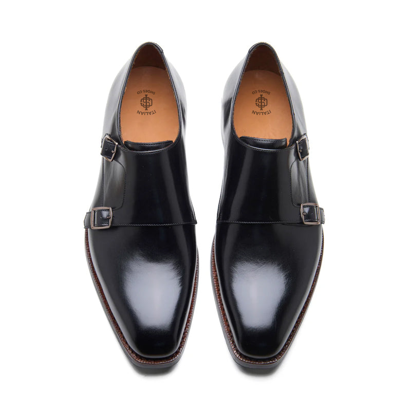Double Monk Strap New Age Shoe Black