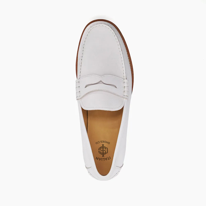 Leather Penny Trim Brown Loafer For Men