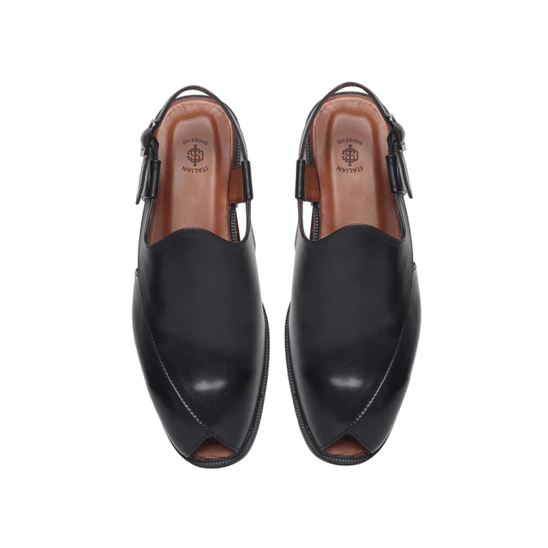 Cross Design Leather Comfort Peshawari Brown Sandal