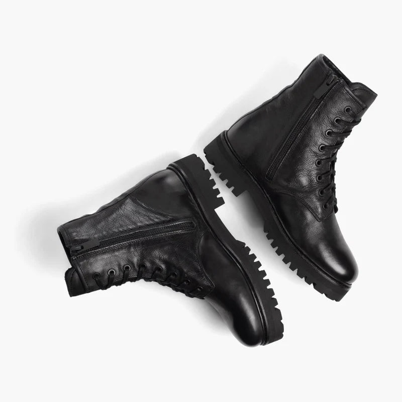 Men High Top Leather Combat Boots