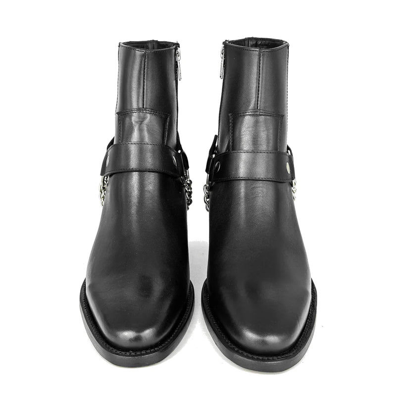 Leather Chelsea With Chain Boots