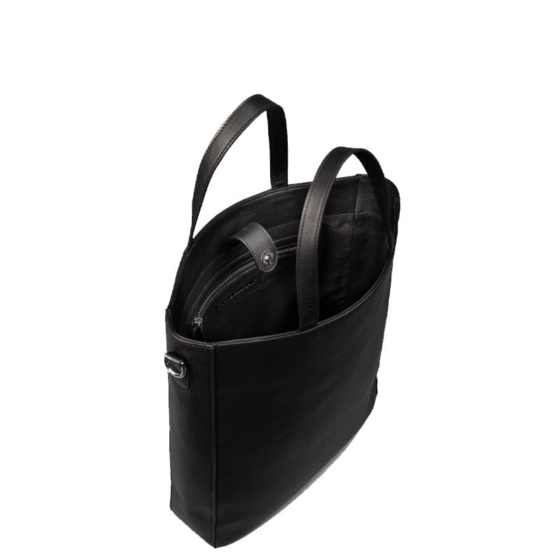 The Poet Leather Tote Black Bag