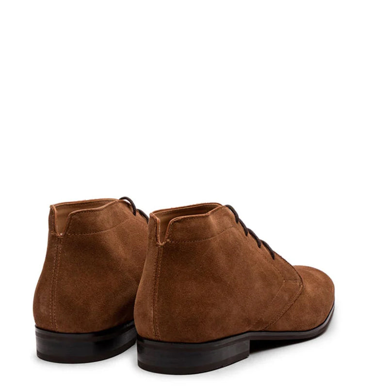 Men Plain Suede Leather Lace Up Chukkas Green Boot