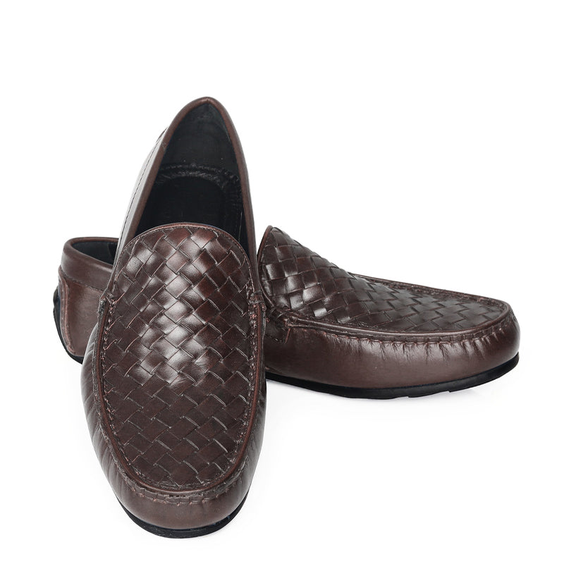 Men Solid Casual Leather Burgundy Loafer