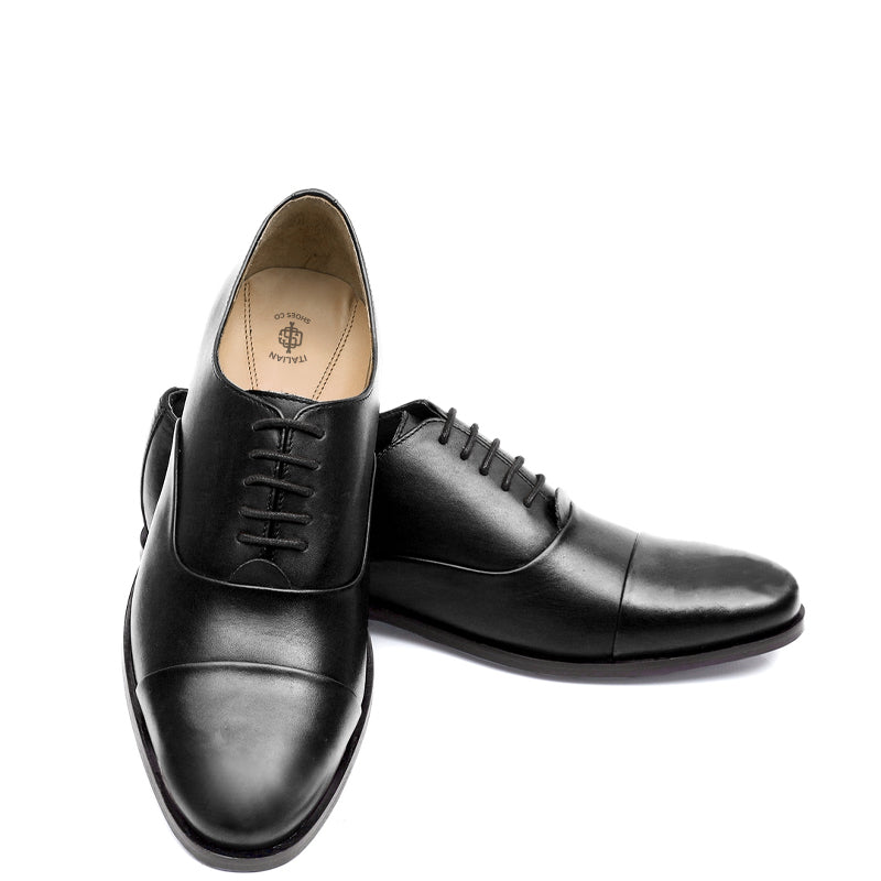 Polished Leather Captoe Plain Oxford Shoe Brown